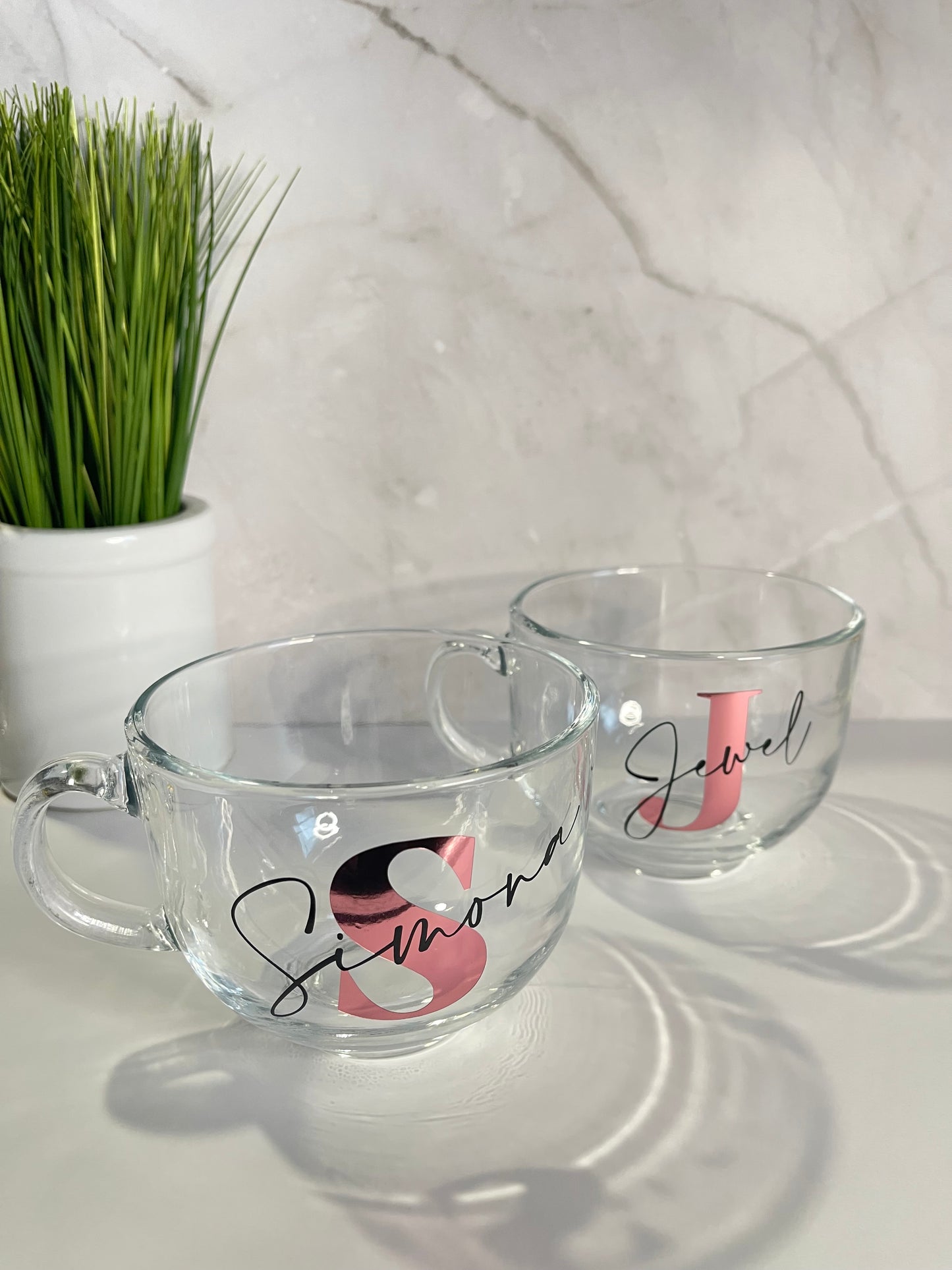 Personalized Monogram Glass Coffee/Tea Cup