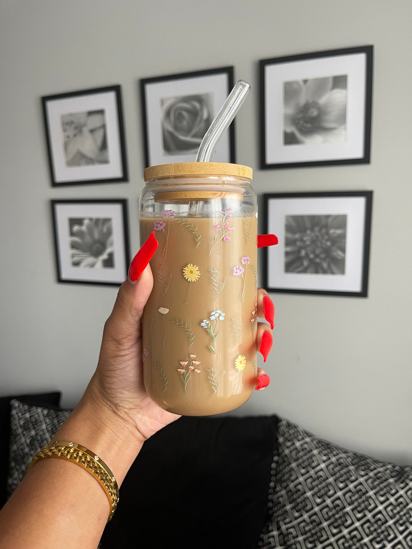 Wildflowers Glass Cup