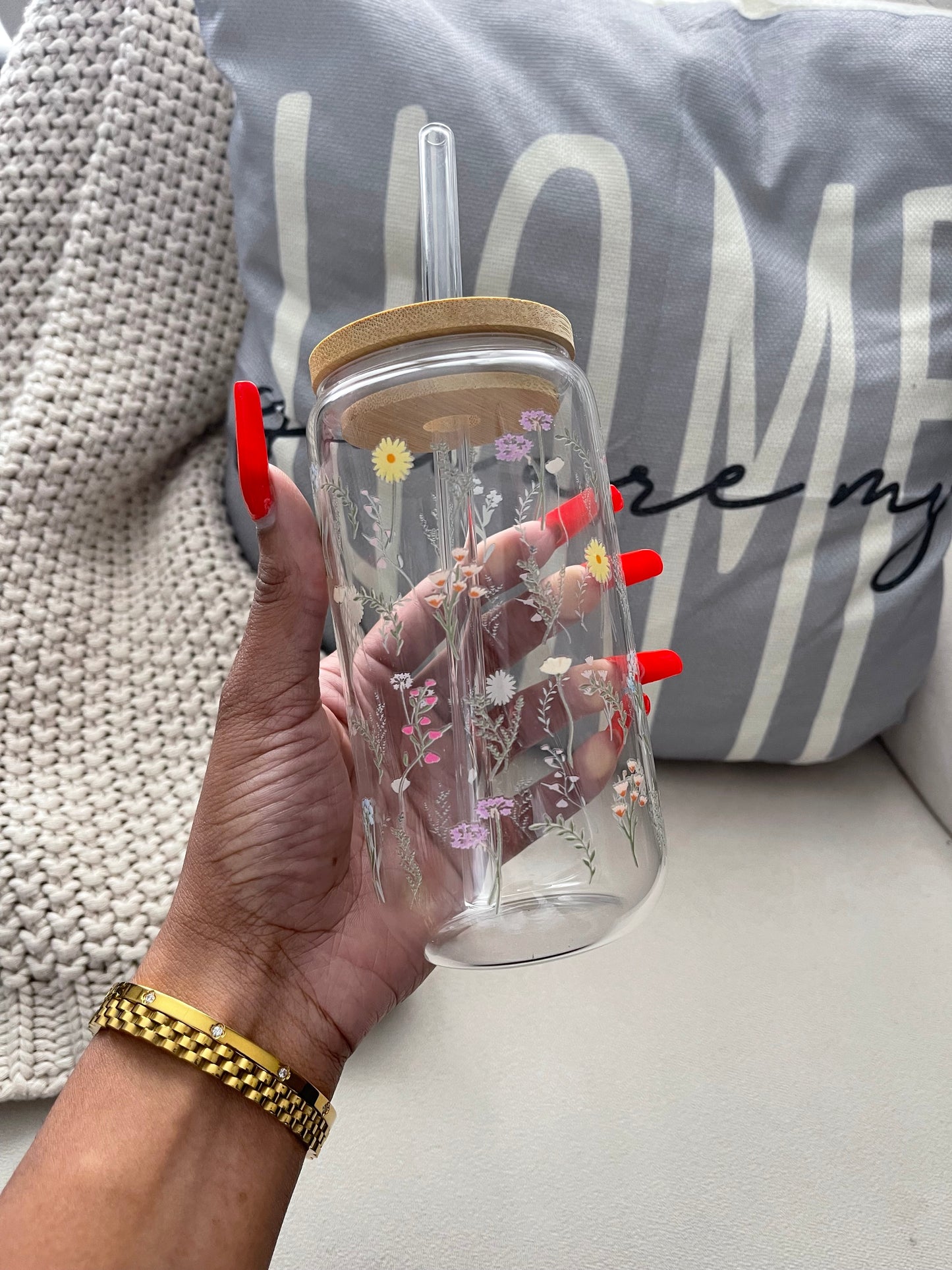 Wildflowers Glass Cup
