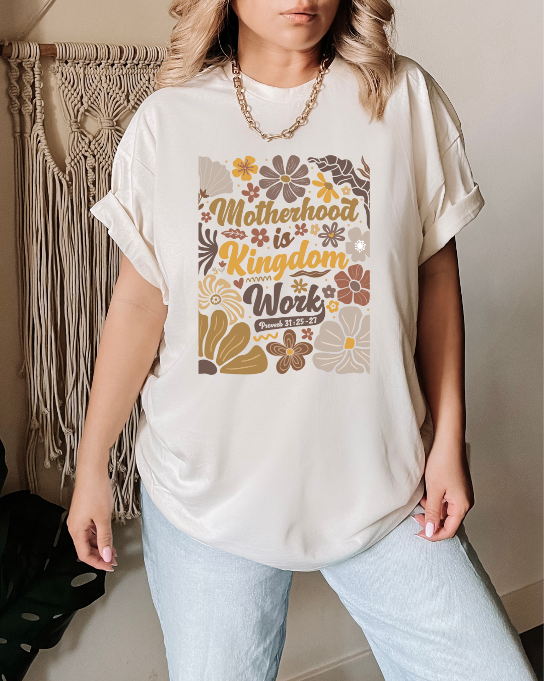 Motherhood is Kingdom Work Floral Doodles