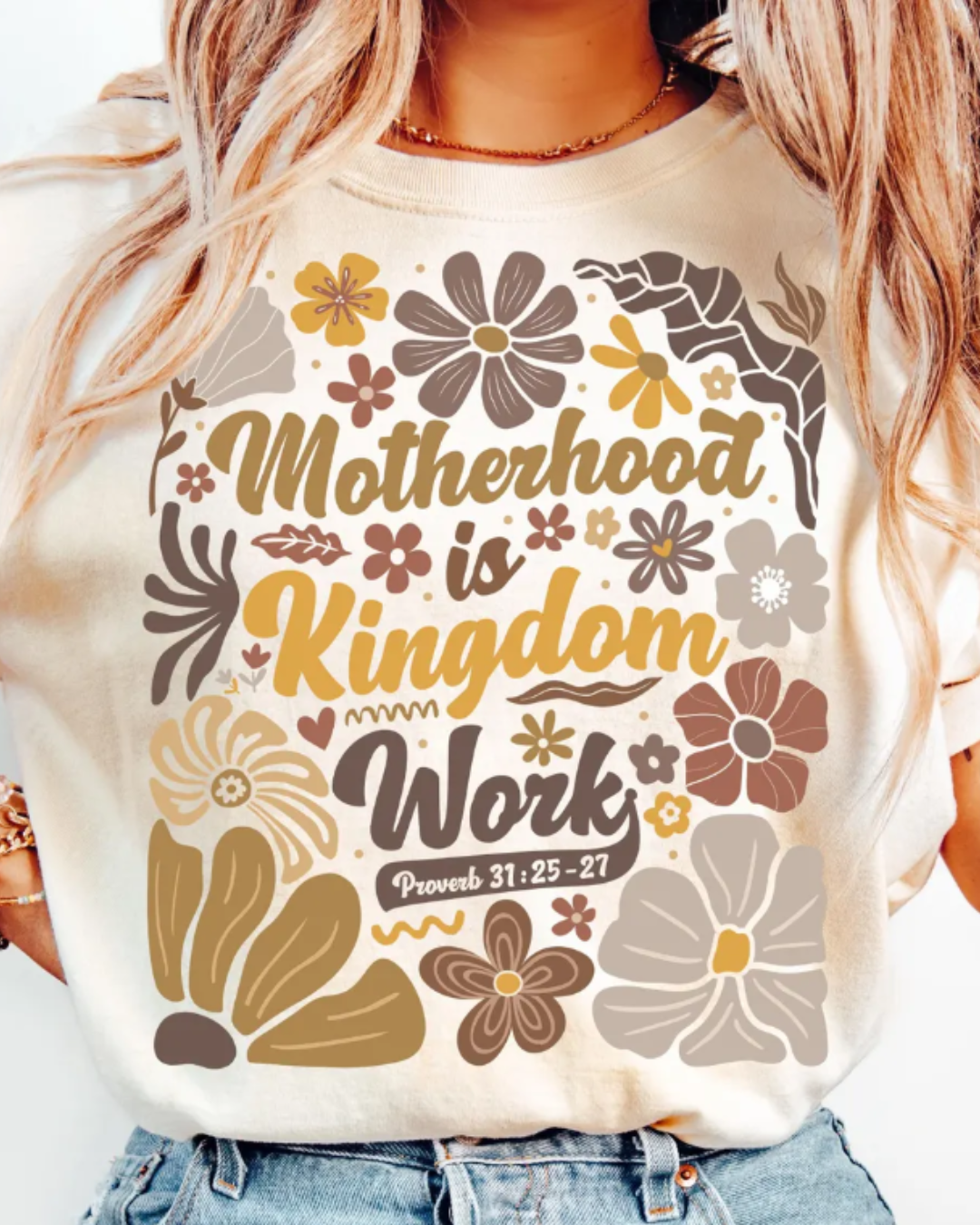Motherhood is Kingdom Work Floral Doodles