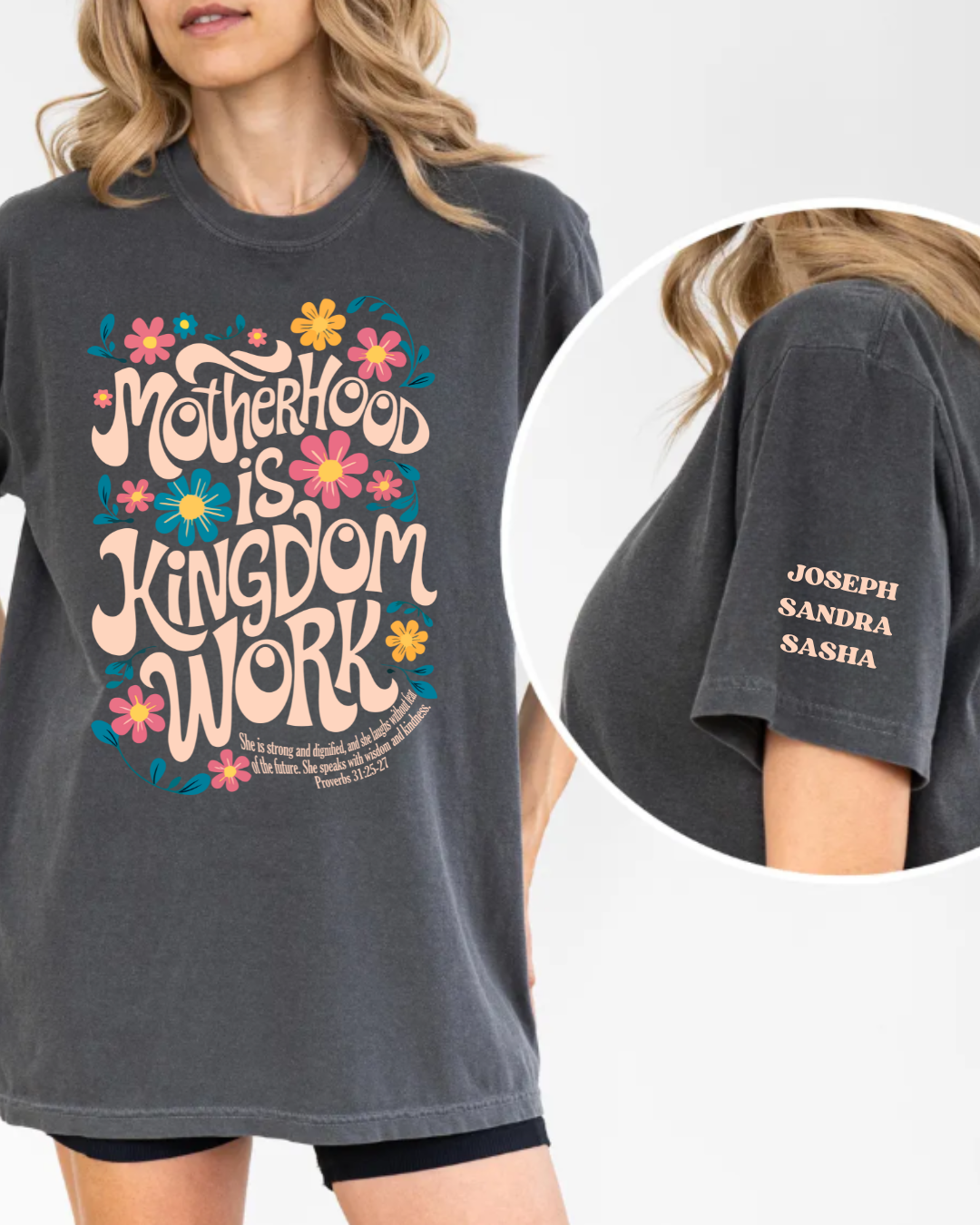 Motherhood is Kingdom Work Retro Tshirt