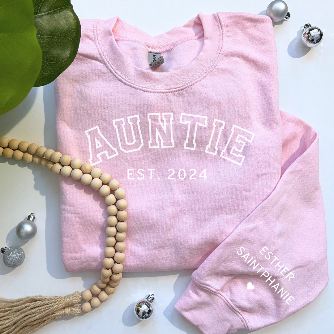 Custom Name Sleeve Sweatshirt for Mama, Auntie, Gigi, Grandma, Grandpa