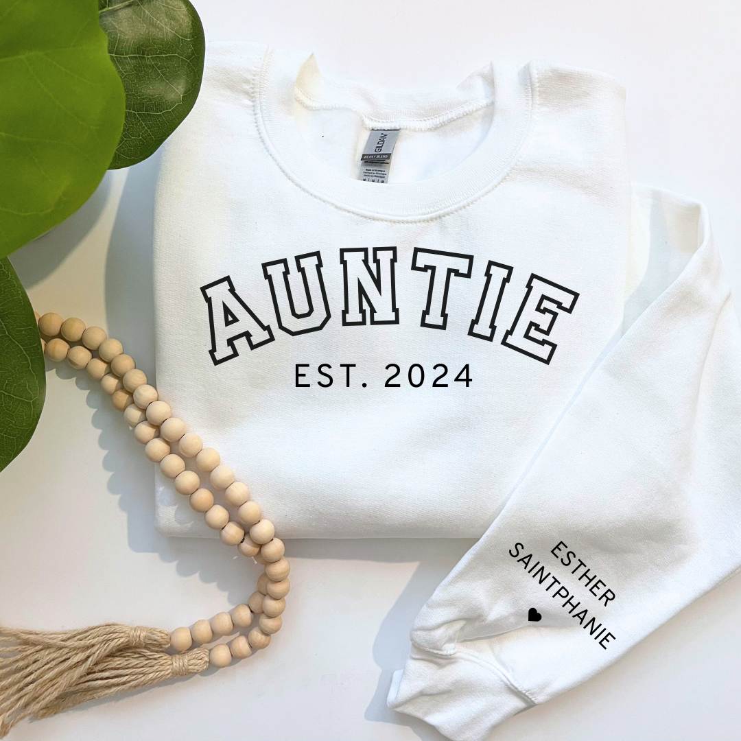 Custom Name Sleeve Sweatshirt for Mama, Auntie, Gigi, Grandma, Grandpa