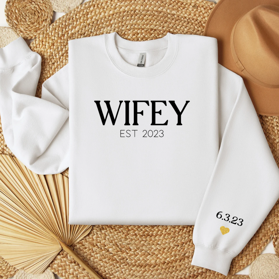 Wifey Sweatshirt Bride Gift