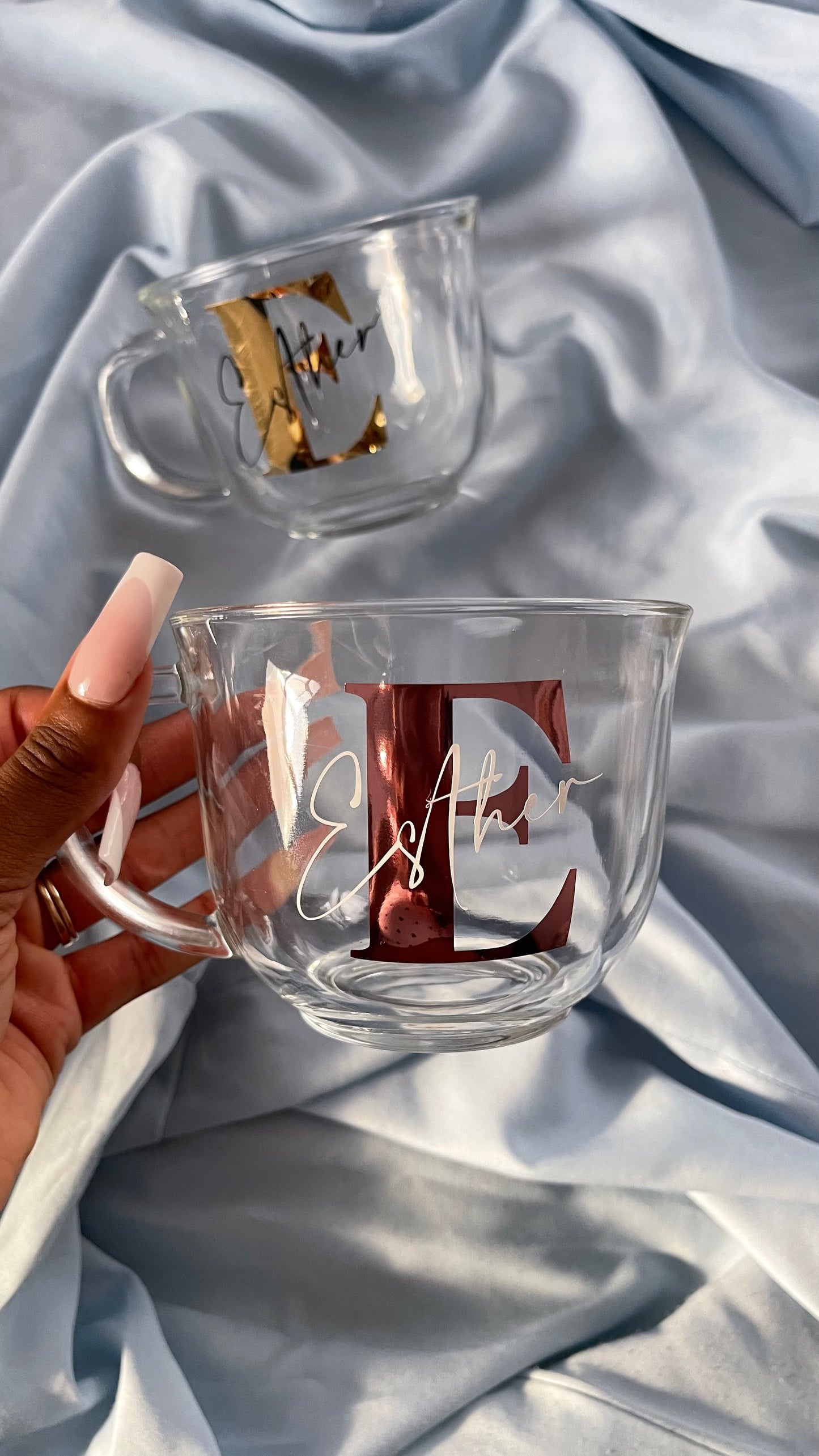 Personalized Monogram Glass Coffee/Tea Cup